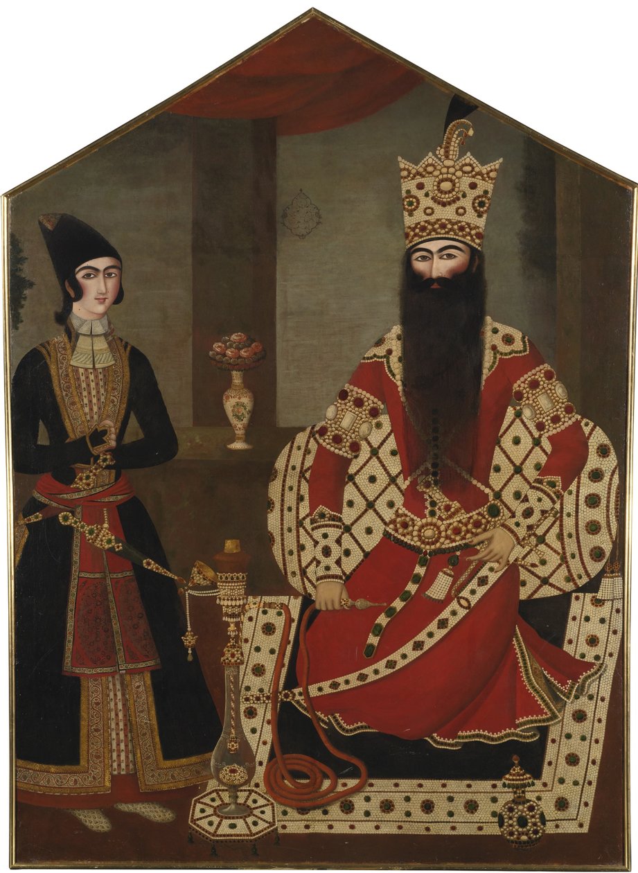 Retrato de Fath Ali Shah Standing 1797-1834, ca 1820 de Mihr Ali