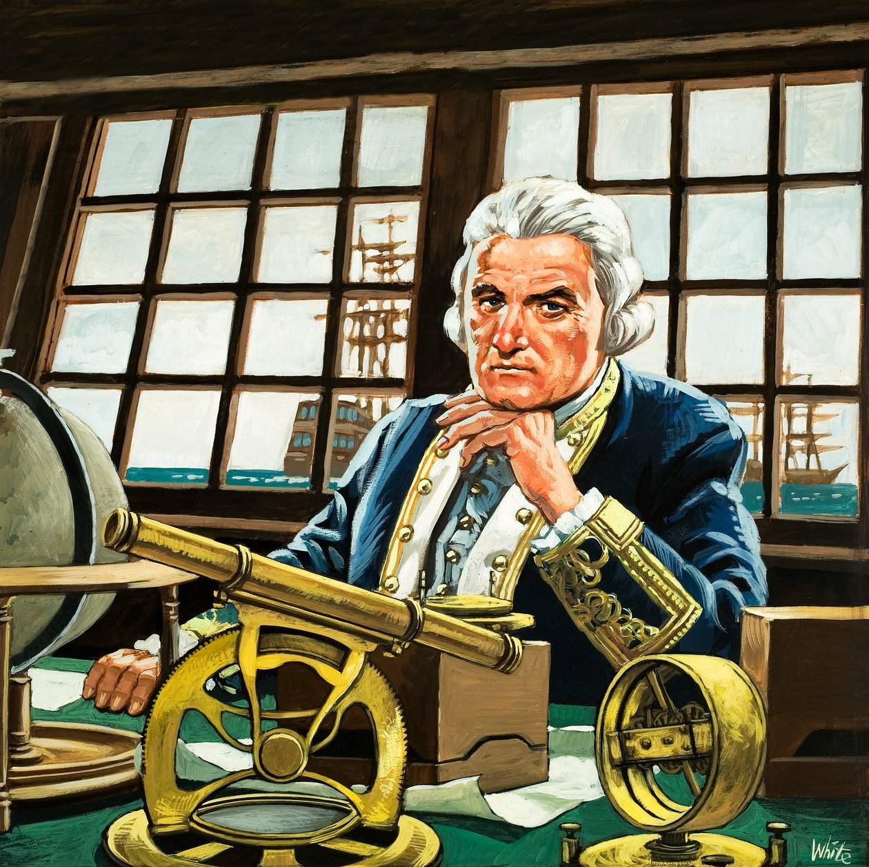 James Cook na sua cabina de Mike (20th century) White