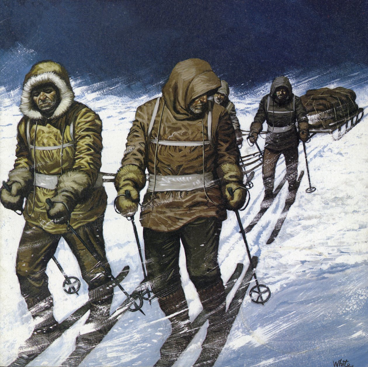 Treck to the Pole (litografia a cores) de Mike (20th century) White