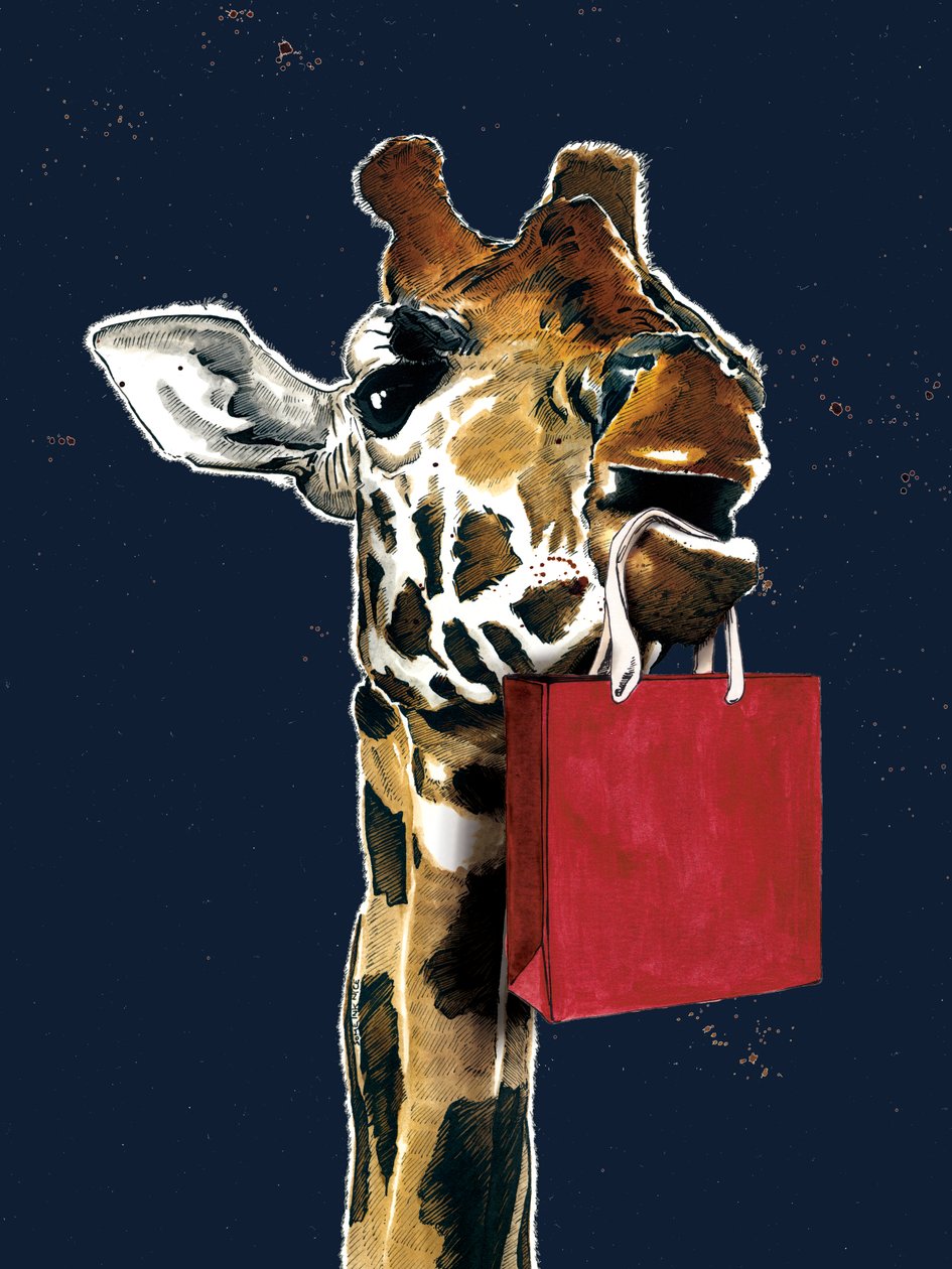 Aniversário da Girafa no Midnight Blue, 2020 de Mike Davis