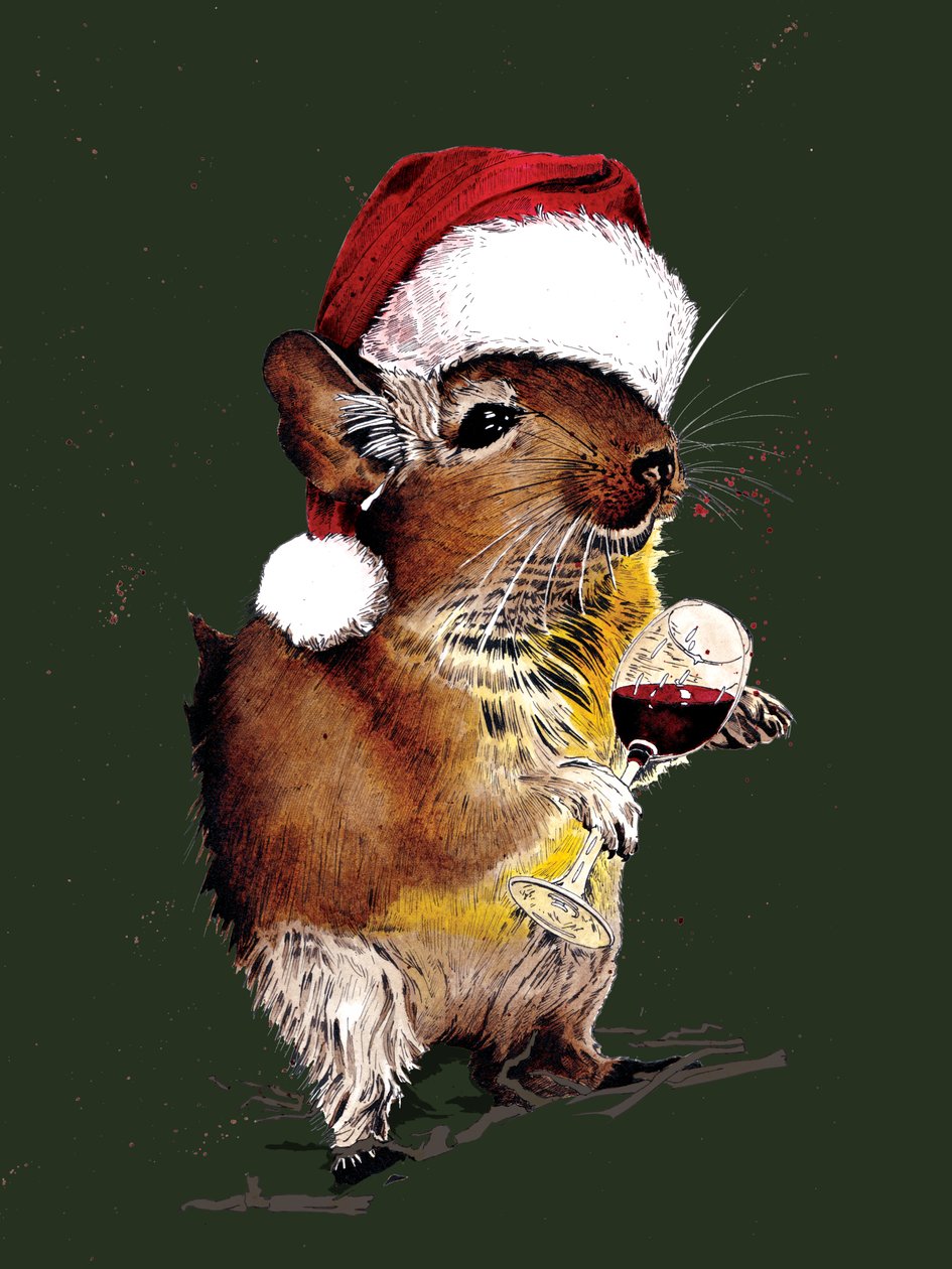 Degu de Natal sobre Forest Green, 2020 de Mike Davis