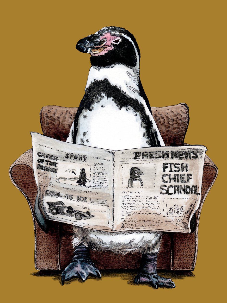 Pinguim de Reforma em Amarelo Dourado, 2020 de Mike Davis