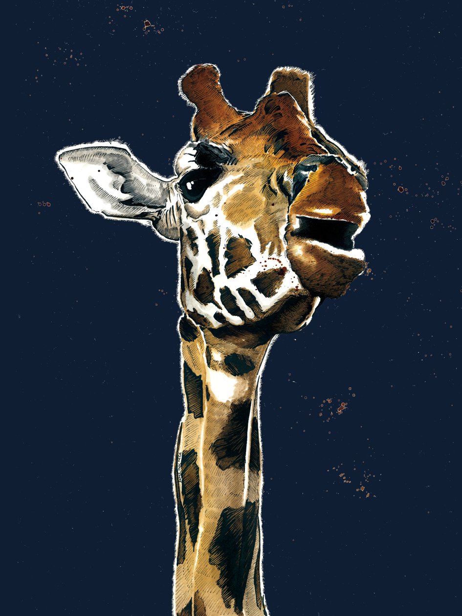 A Girafa no Midnight Blue, 2019 de Mike Davis