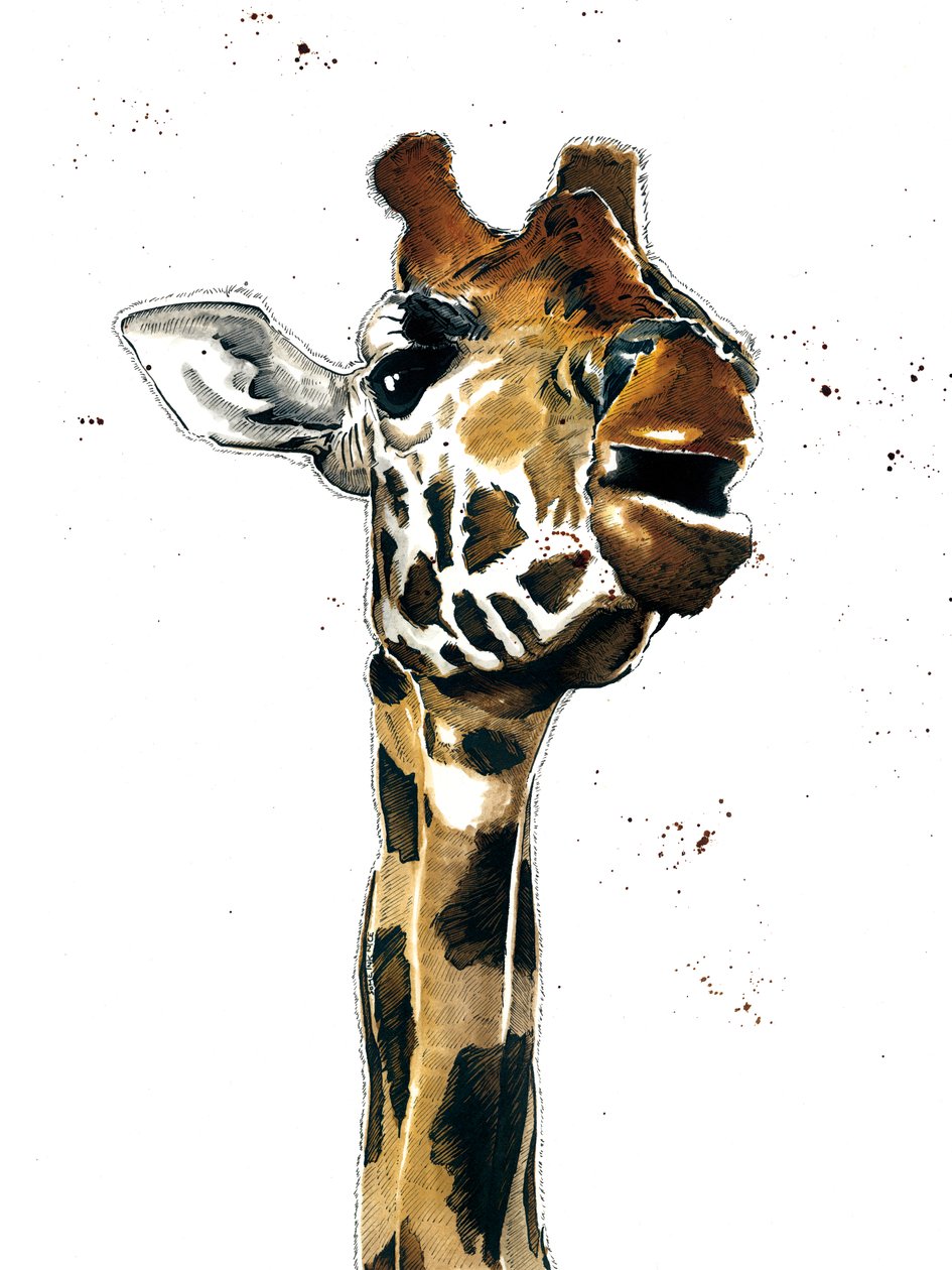A girafa em branco, 2019 de Mike Davis
