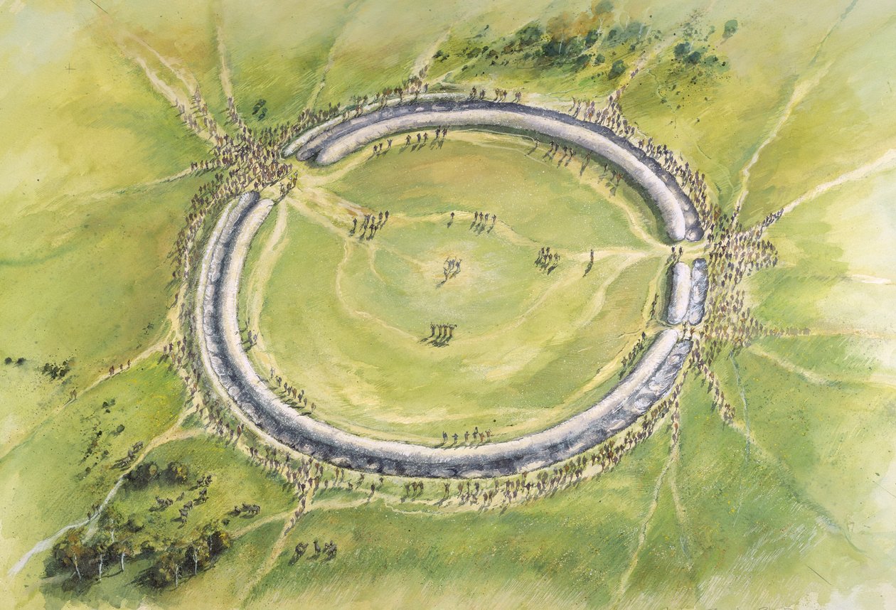 Stonehenge Fase 1, século 30 aC, c1990-2010 de Mike Seaforth