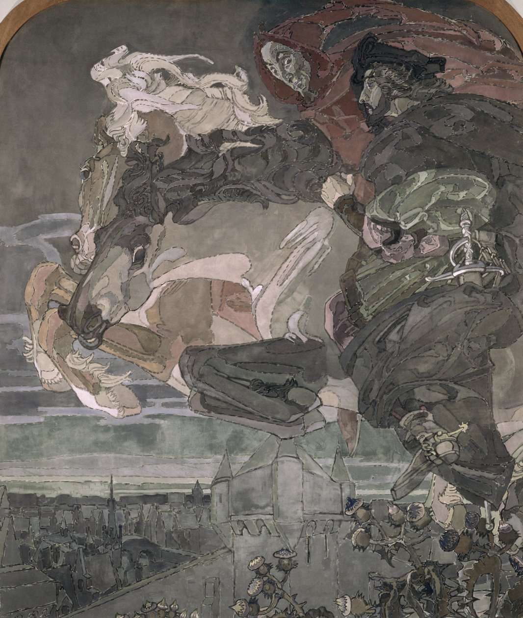 O vôo de Fausto e Mefistófeles, 1896 de Mikhail Aleksandrovich Vrubel