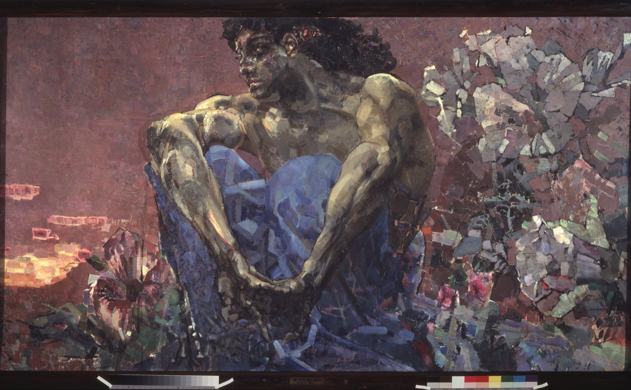 O demônio sentado, 1890 de Mikhail Aleksandrovich Vrubel