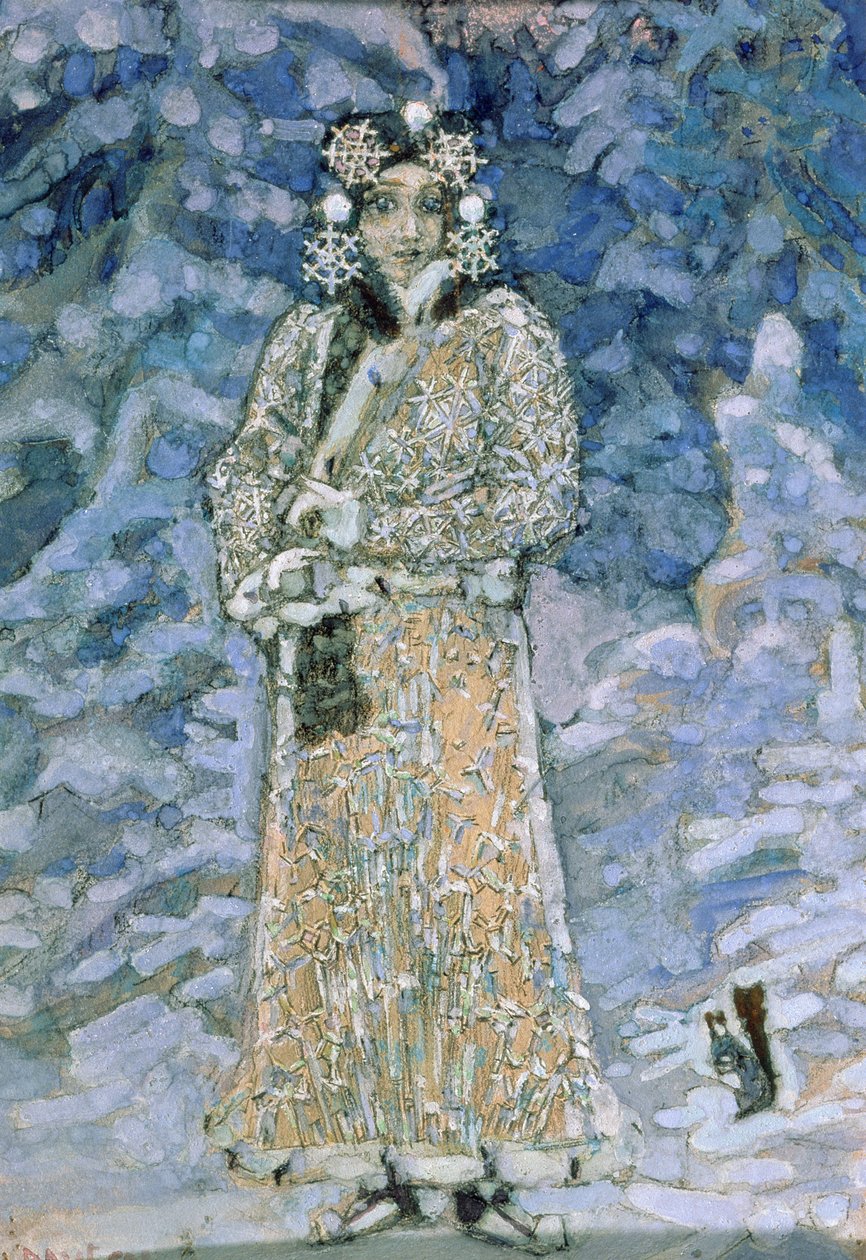 A donzela da neve, um esboço para a ópera por Nikolai Rimsky-Korsakov (1844-1908), de 1890 de Mikhail Aleksandrovich Vrubel
