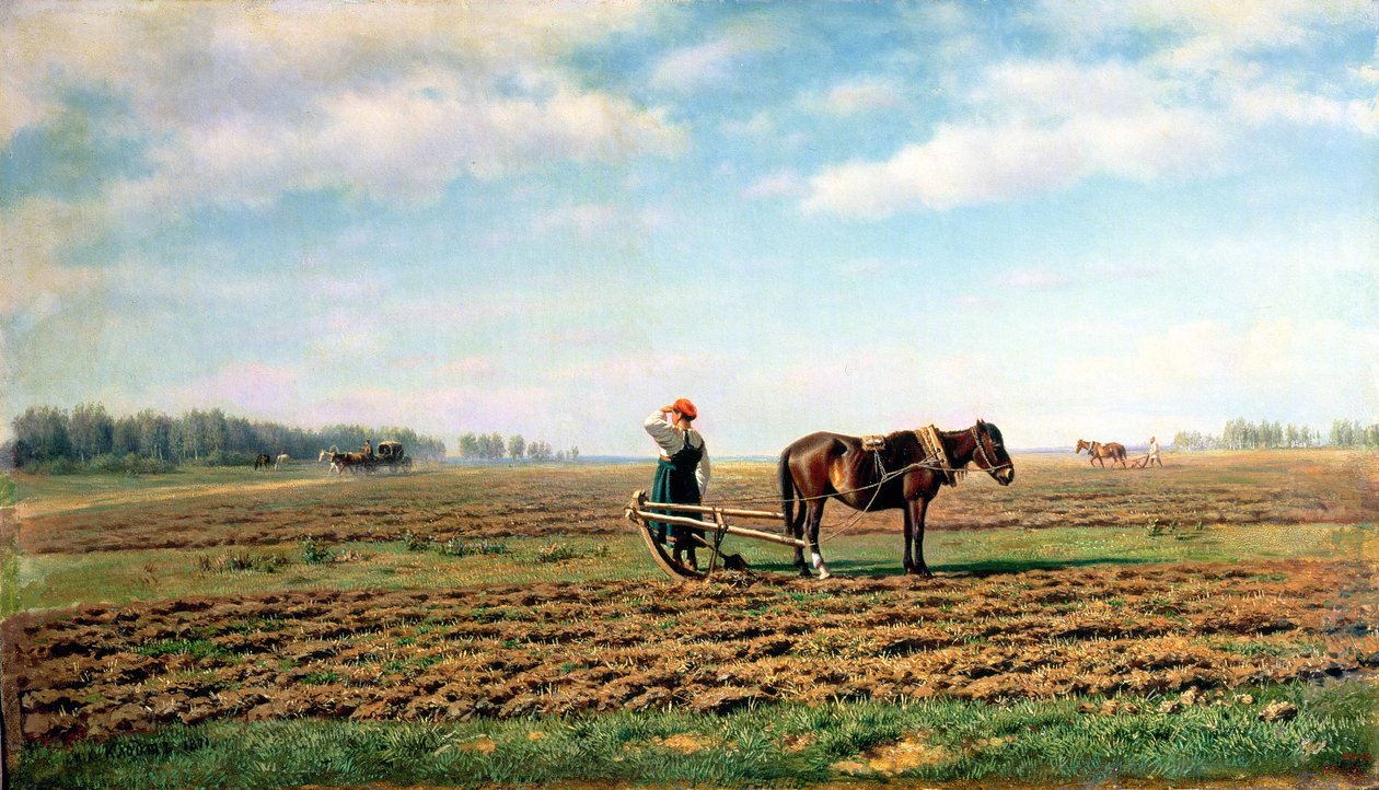 Arando o Campo, 1871 de Mikhail Konstantinovich Klodt