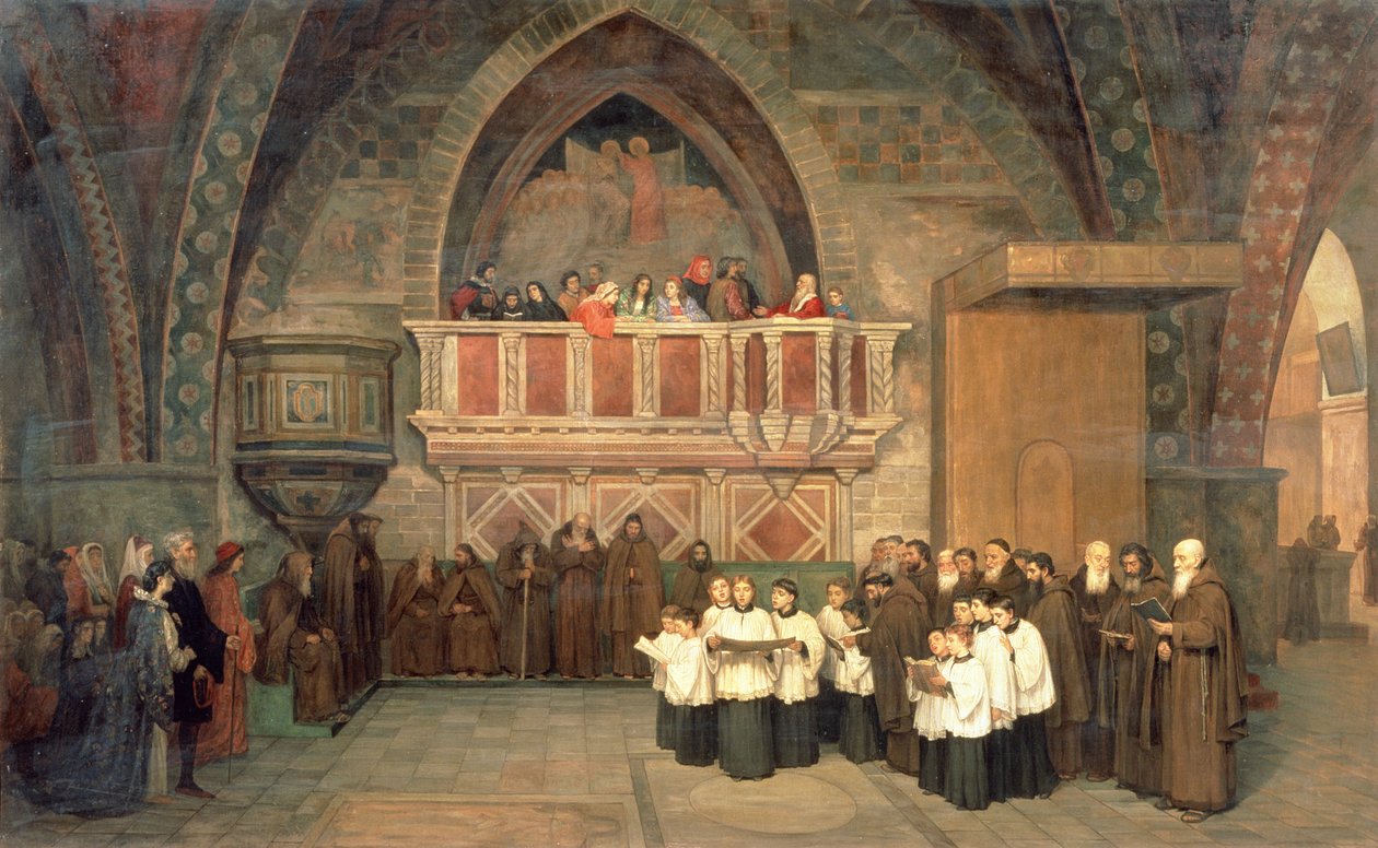 Vésperas na Igreja de São Francisco em Assis, 1871 de Mikhail Petrovich Botkin