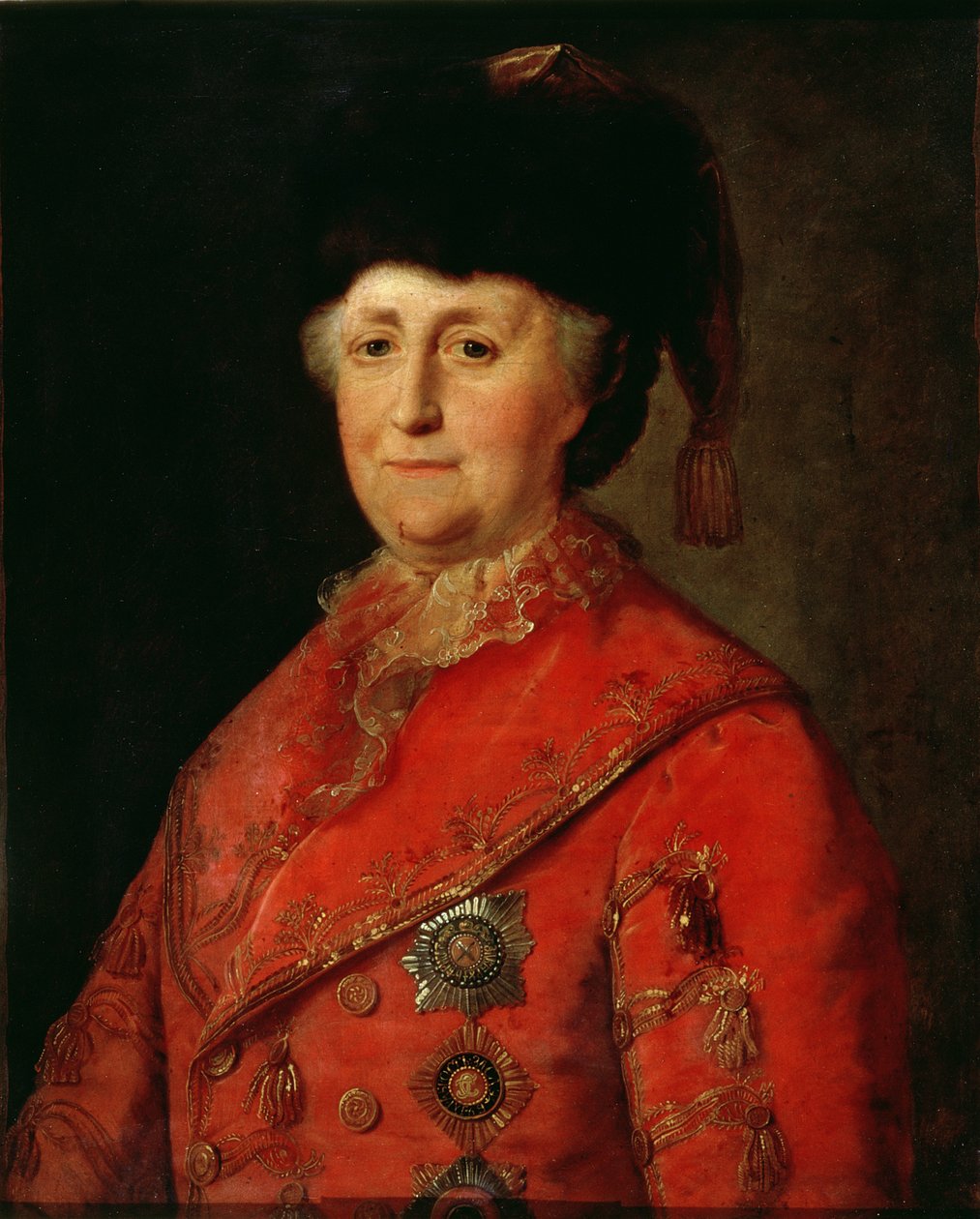 Retrato de Catarina II a Grande (1729-96) em traje de viagem, 1787 de Mikhail Shibanov