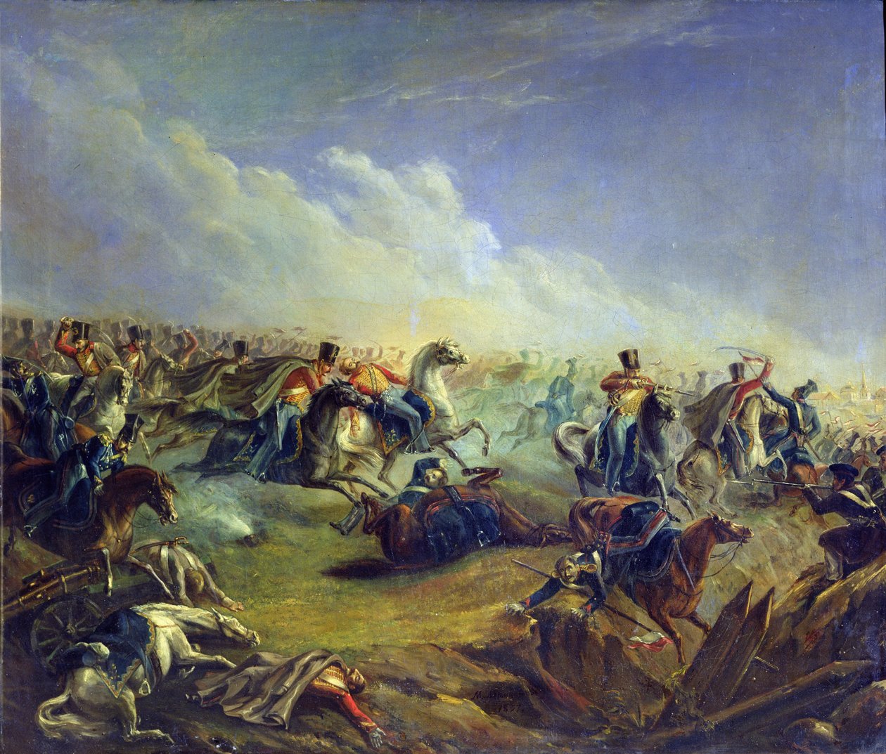 Os hussardos da Guarda atacando perto de Varsóvia em 26 de agosto de 1831, 1837 de Mikhail Yuryevich Lermontov