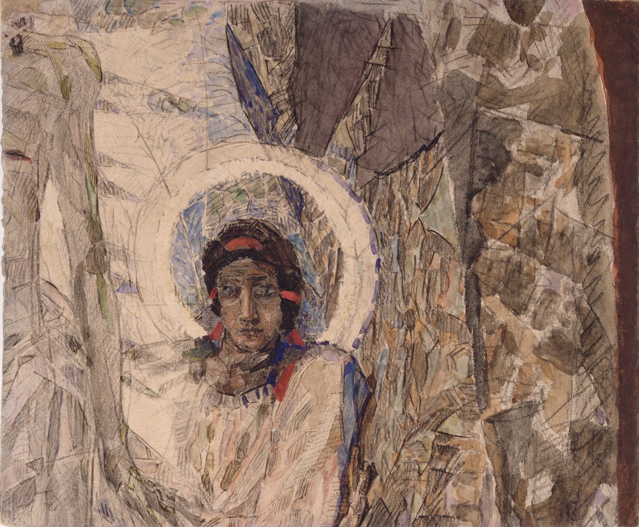 Cabeça dos anjos, 1887 de Mikhail Aleksandrovich Vrubel
