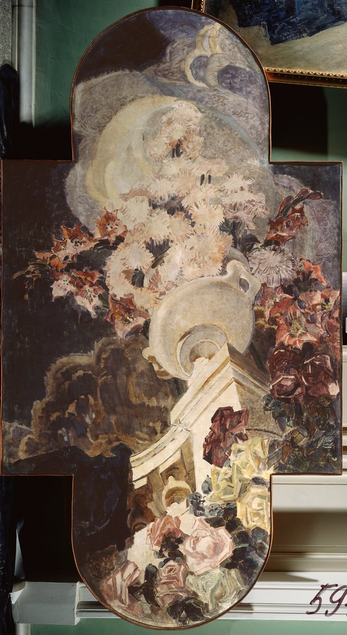 Crisântemos (Crisântemos) - Pintura de Mikhail Alexandrovich Vrubel (Vrubel) (1856-1910), óleo sobre tela de Mikhail Aleksandrovich Vrubel