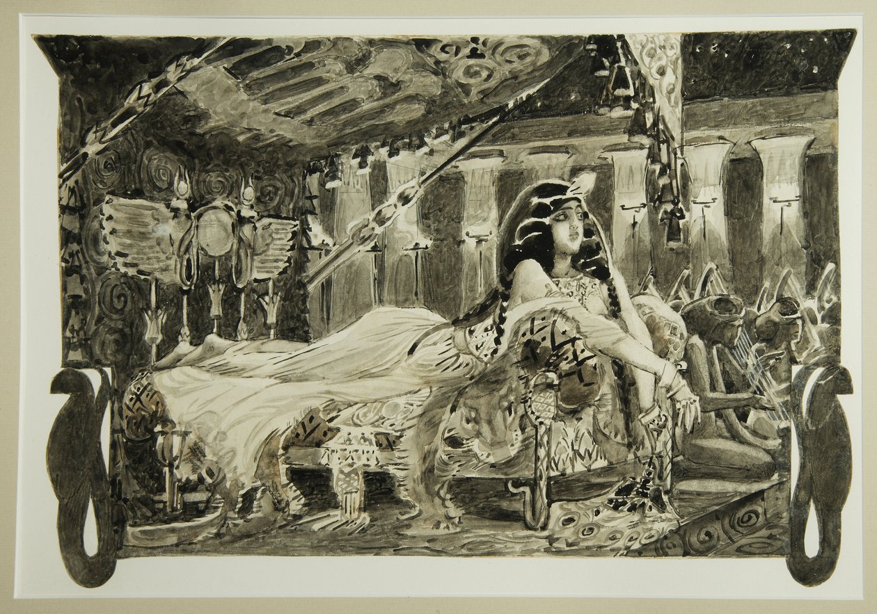 Cleópatra na cama, 1899 de Mikhail Aleksandrovich Vrubel