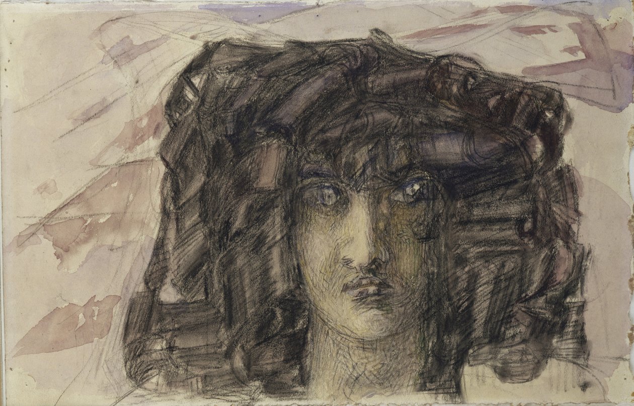 Cabeça de demônios. Ilustração do poema O Demônio, de Mikhail Lermontov, 1890-1891 de Mikhail Aleksandrovich Vrubel