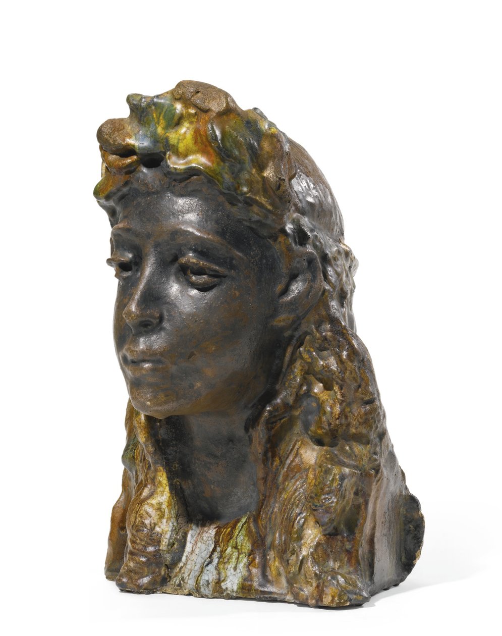 Menina com uma coroa de flores, 1898-1900 de Mikhail Aleksandrovich Vrubel