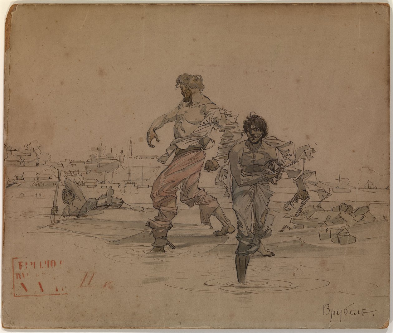 Ilustração para o poema The Robber Brothers, de Alexander Pushkin, 1881 de Mikhail Aleksandrovich Vrubel