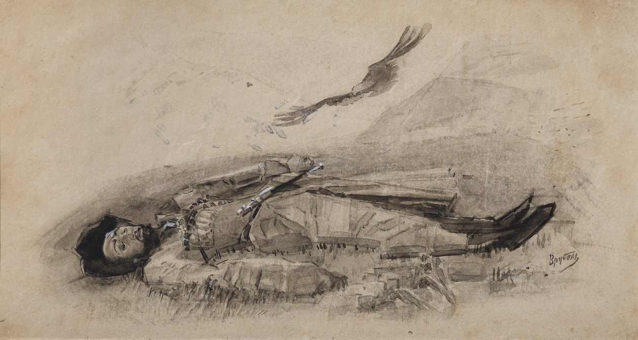 Ilustração do poema Ismail-Bey de M. Lermontov, 1889-1891 de Mikhail Aleksandrovich Vrubel