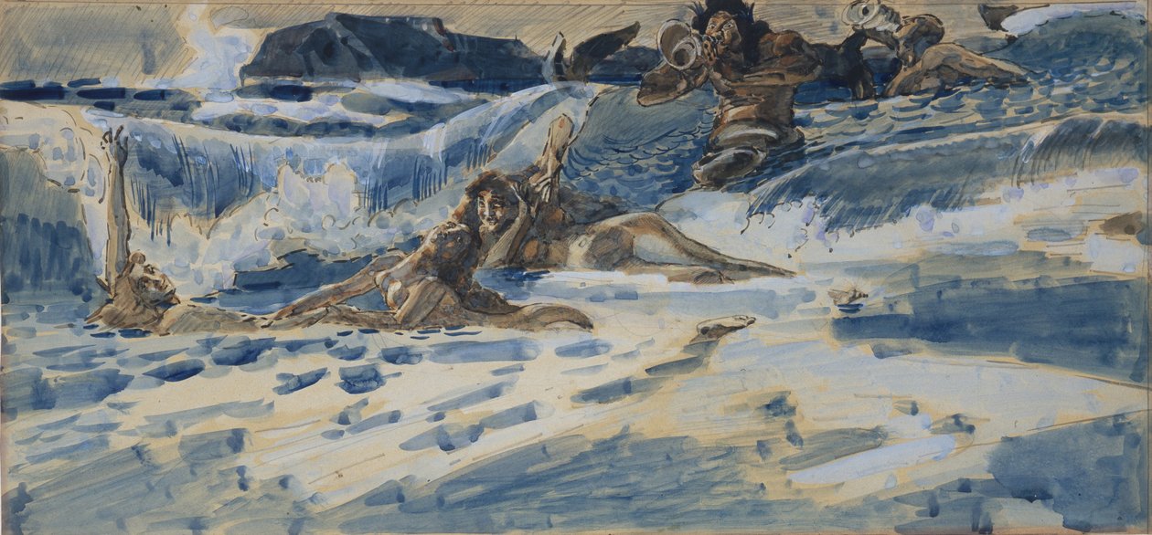 Jogando naiads e tritões, 1896-1898 de Mikhail Aleksandrovich Vrubel
