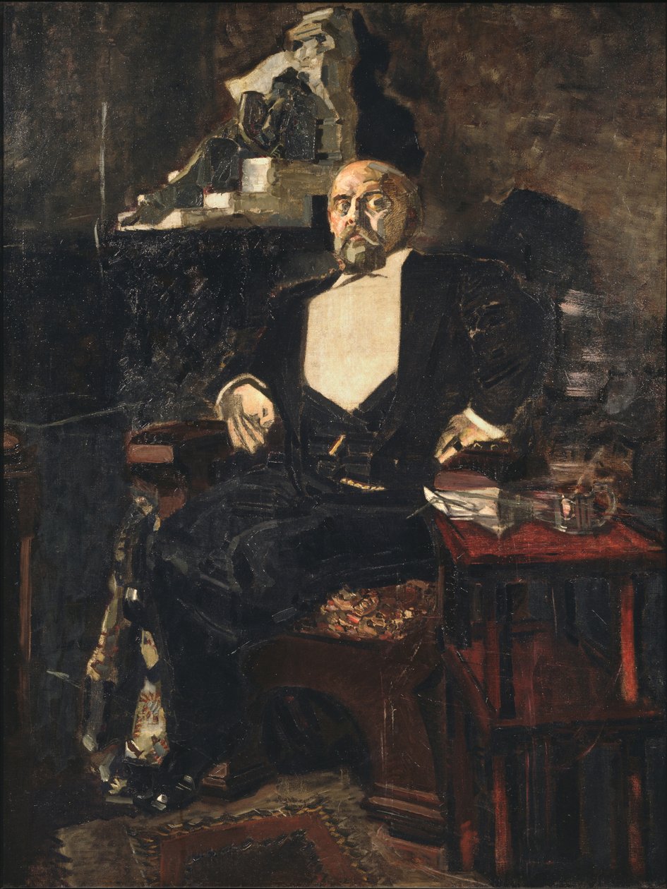 Retrato do Fundador da primeira Ópera Privada Russa Savva Mamontov 1841-1918, 1897 de Mikhail Aleksandrovich Vrubel