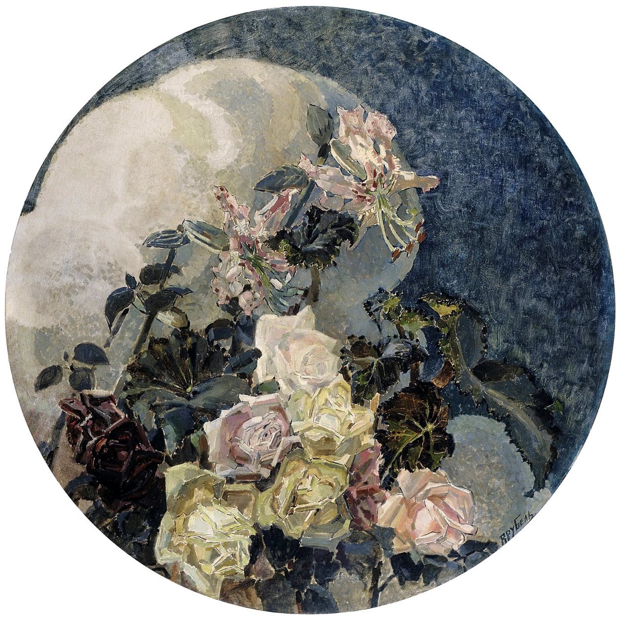 Rosas e orquídeas, 1894. de Mikhail Aleksandrovich Vrubel