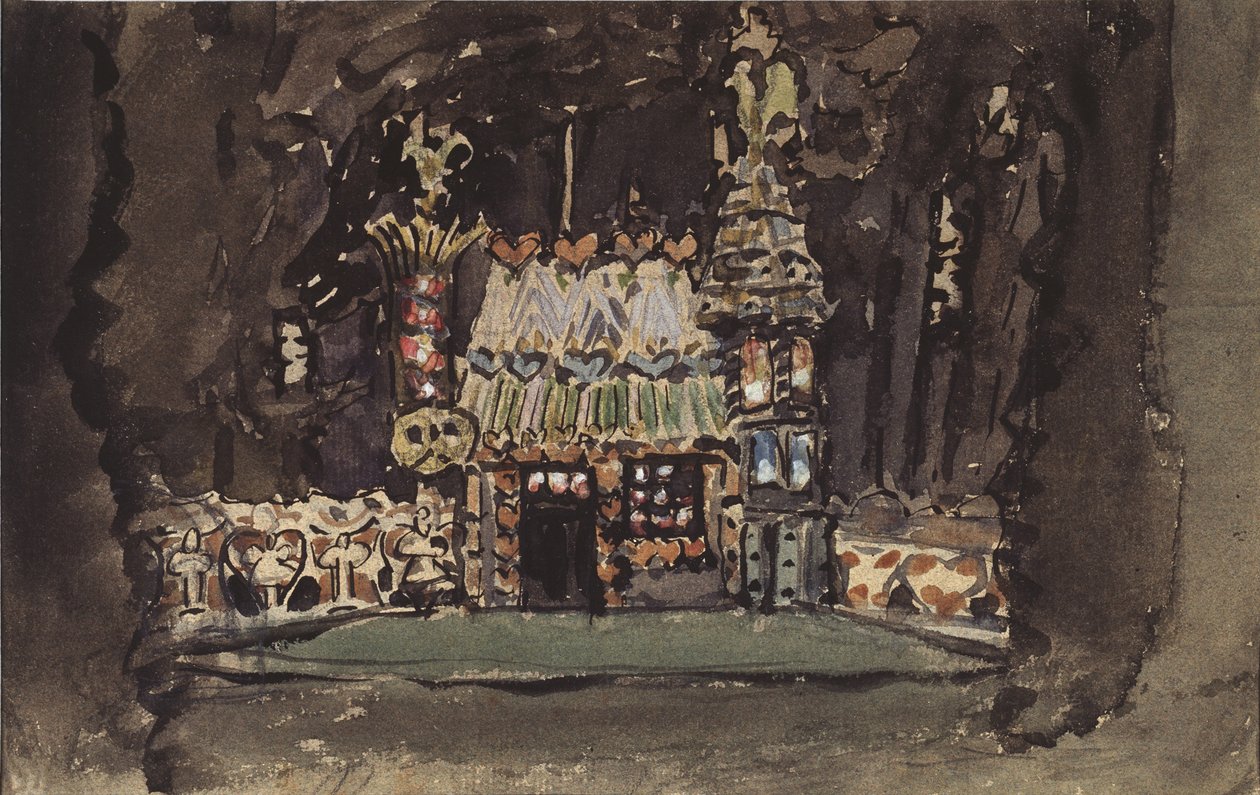 Cenografia da ópera Hansel und Gretel de E. Humperdinck, 1895 de Mikhail Aleksandrovich Vrubel