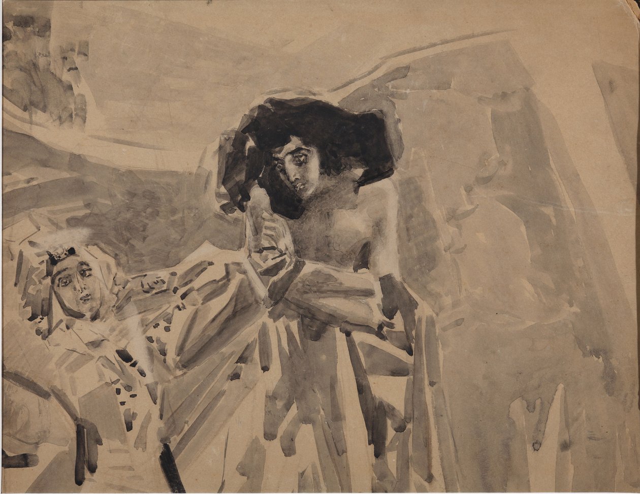 Tamaras Dance. Ilustração do poema O Demônio, de Mikhail Lermontov, 1890-1891 de Mikhail Aleksandrovich Vrubel