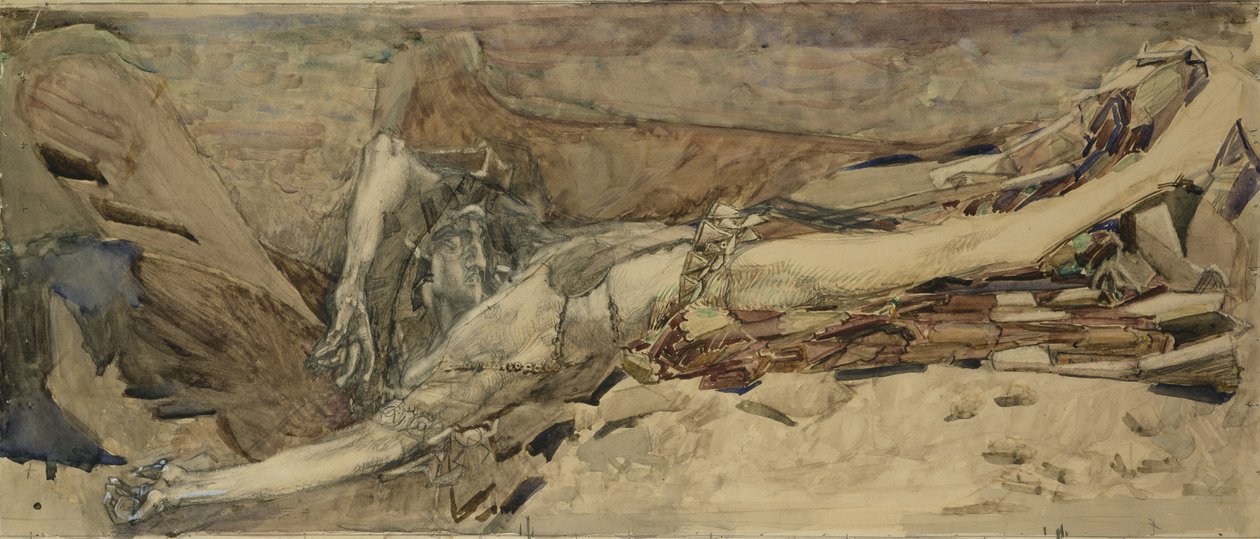 O Demônio abatido, 1901 de Mikhail Aleksandrovich Vrubel