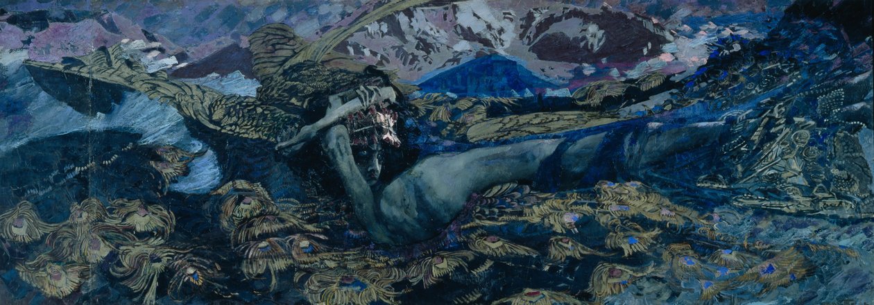 O demônio abatido, 1902 de Mikhail Aleksandrovich Vrubel