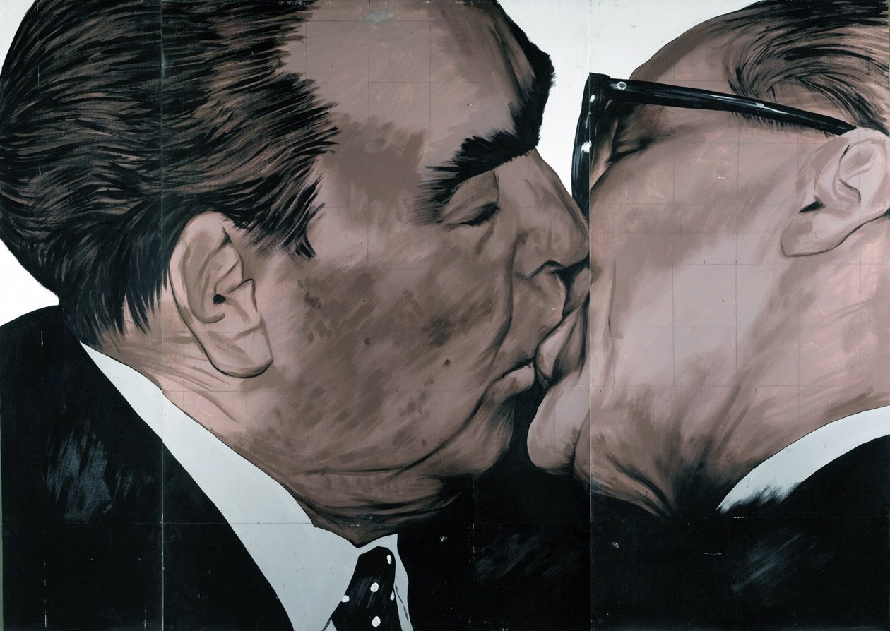 O beijo fraternal (óleo sobre tela) de Mikhail Aleksandrovich Vrubel