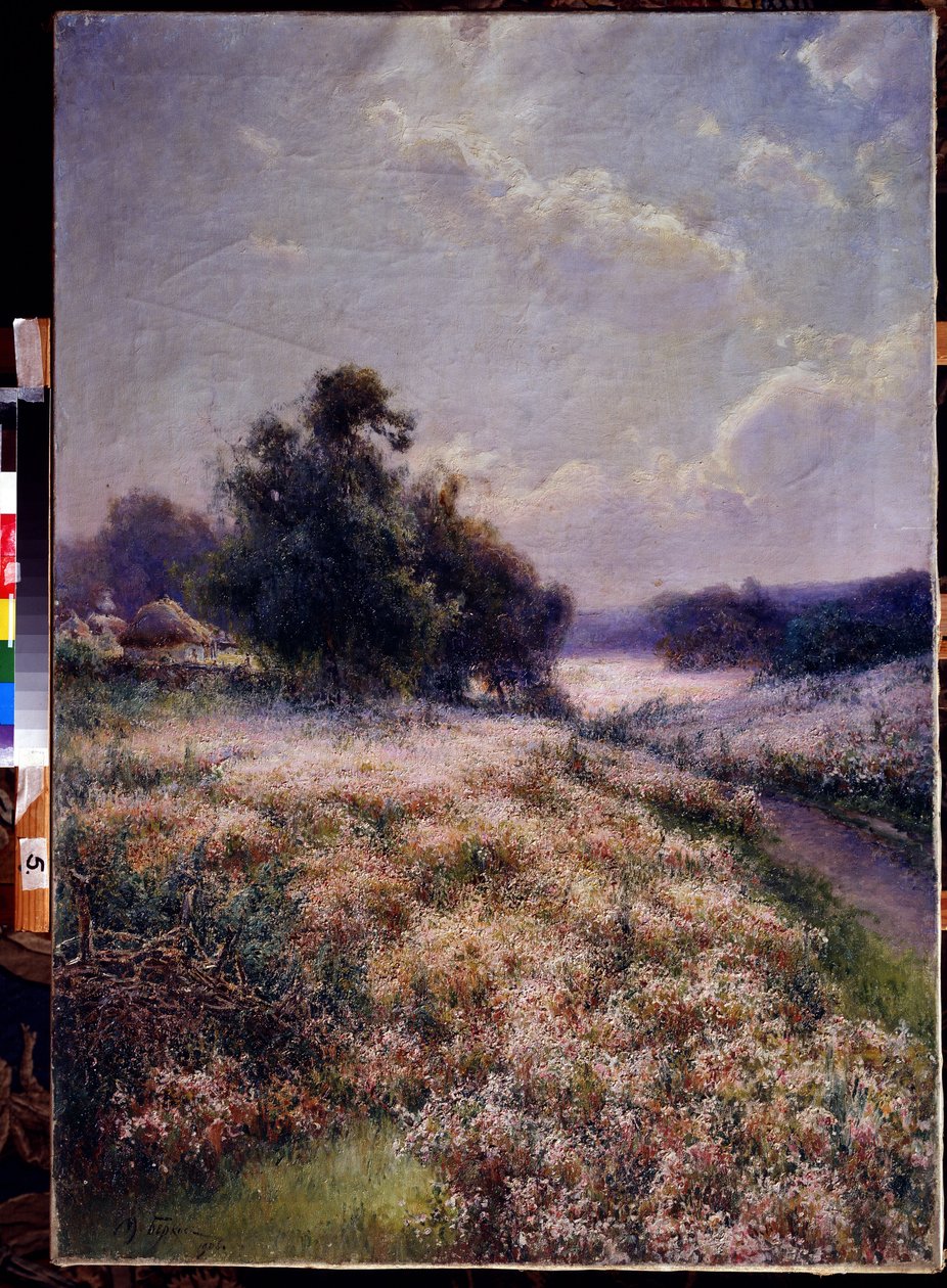 Pre fleuri (Prado florido). Peinture Mikhail Andreyevich Berkos (1861-1919). Huile sur toile de Mikhail Andreyevich Berkos