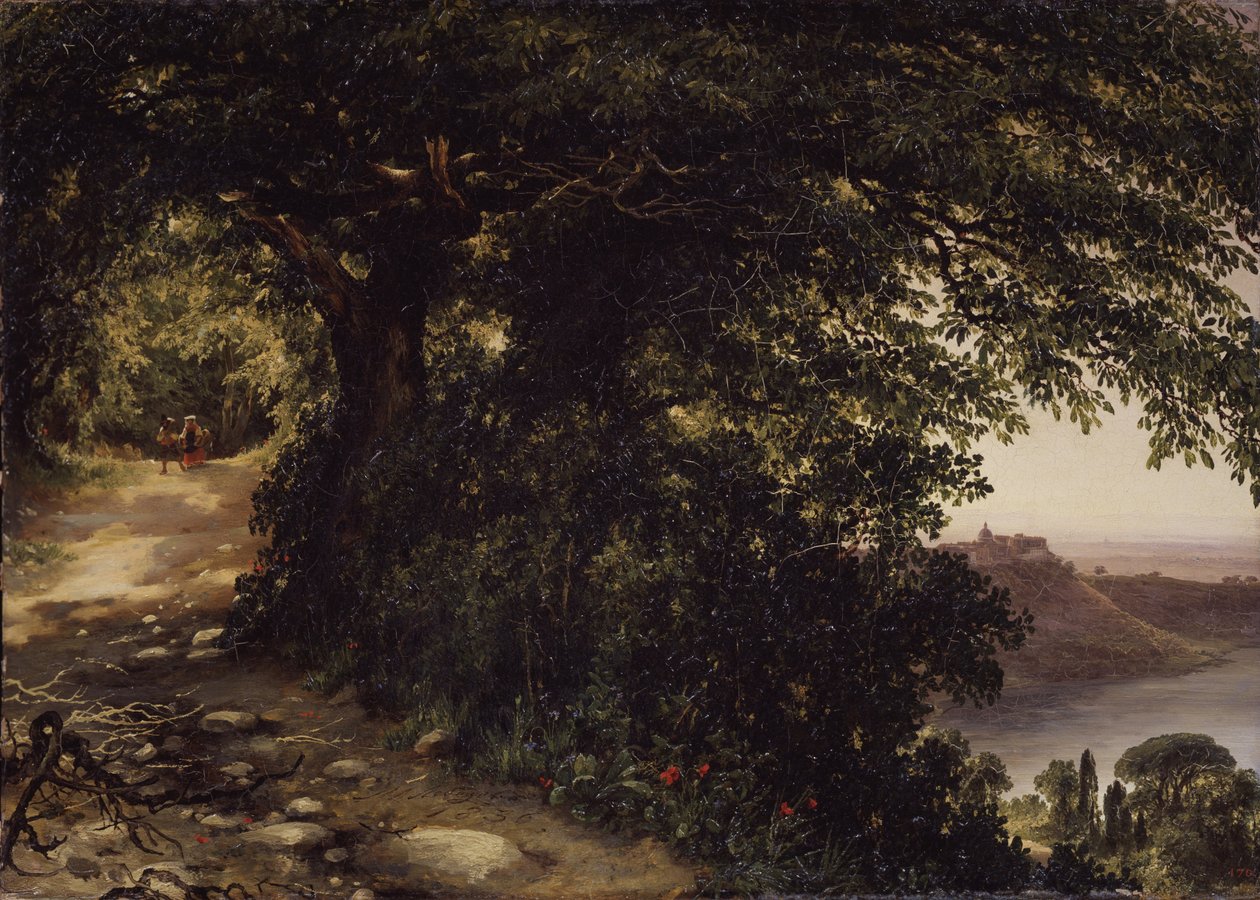 Vista de Castel Gandolfo, perto de Roma, 1836 de Mikhail Ivanovich Lebedev