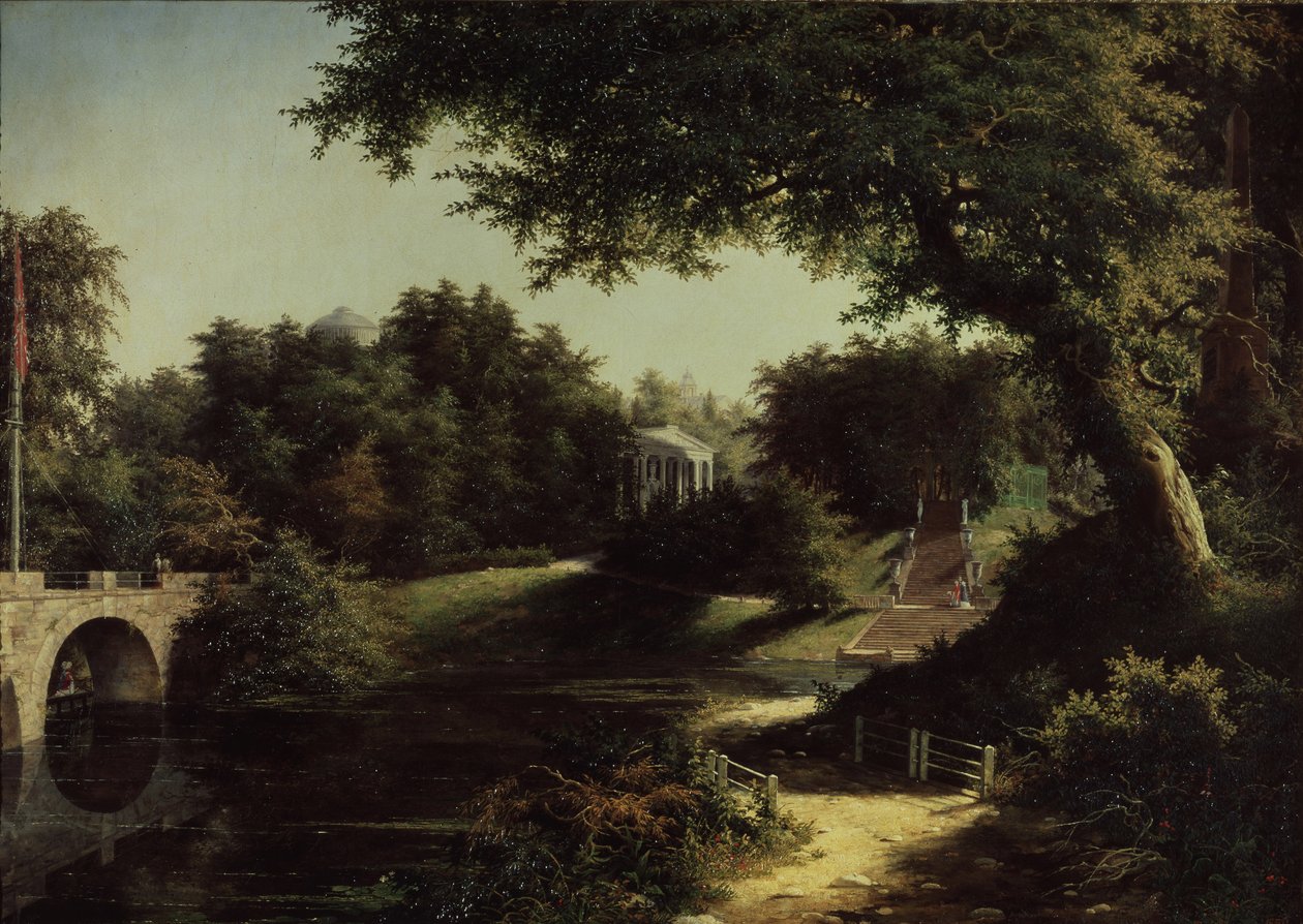 Vista do parque em Pavlovsk de Mikhail Ivanovich Lebedev