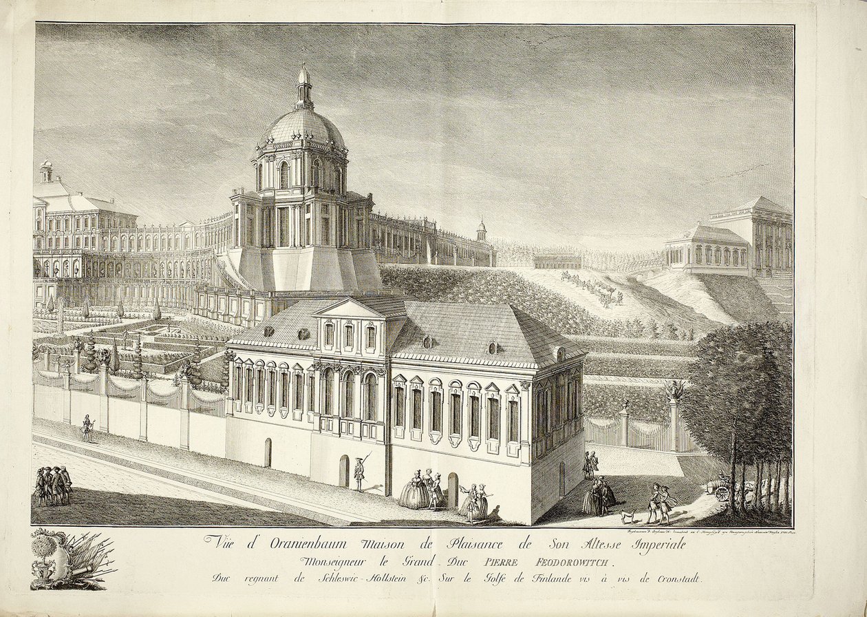 Vista do Palácio Grand Oranienbaum de Mikhail Ivanovich Makhaev