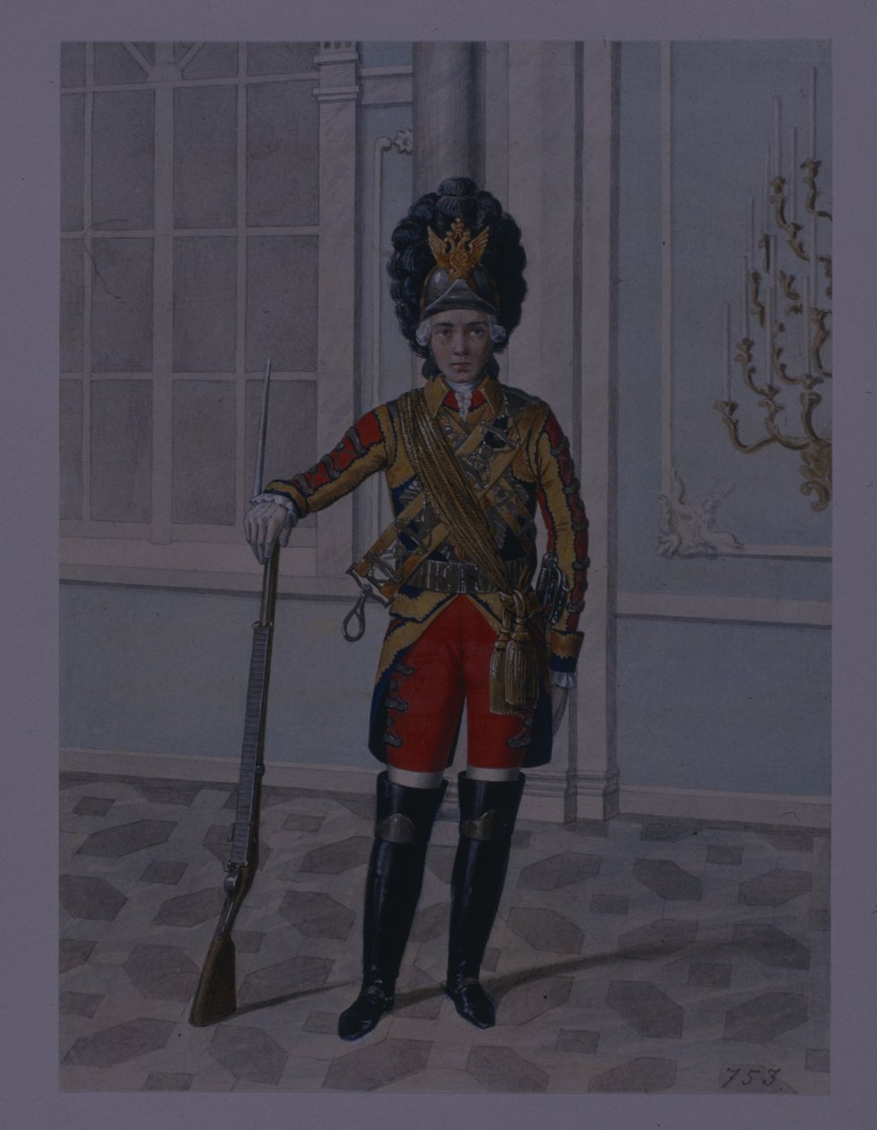 Oficial do Regimento de Cavalaria dos Guardas da Vida em 1764-1796, início da década de 1840 de Mikhail Ivanovich Terebenev