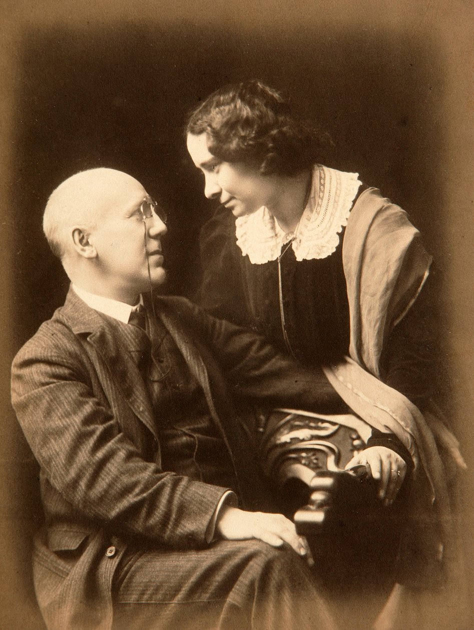 Fyodor Sologub, poeta russo, com sua esposa Anastasia, início do século 20. de Mikhail Leshchinsky