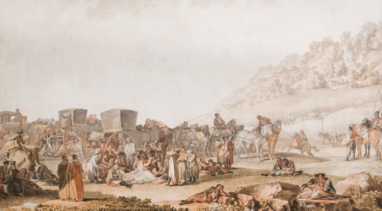 A morte do príncipe Grigori Potyomkin nas estepes da Bessarábia, 1791. de Mikhail Matveevich Ivanov