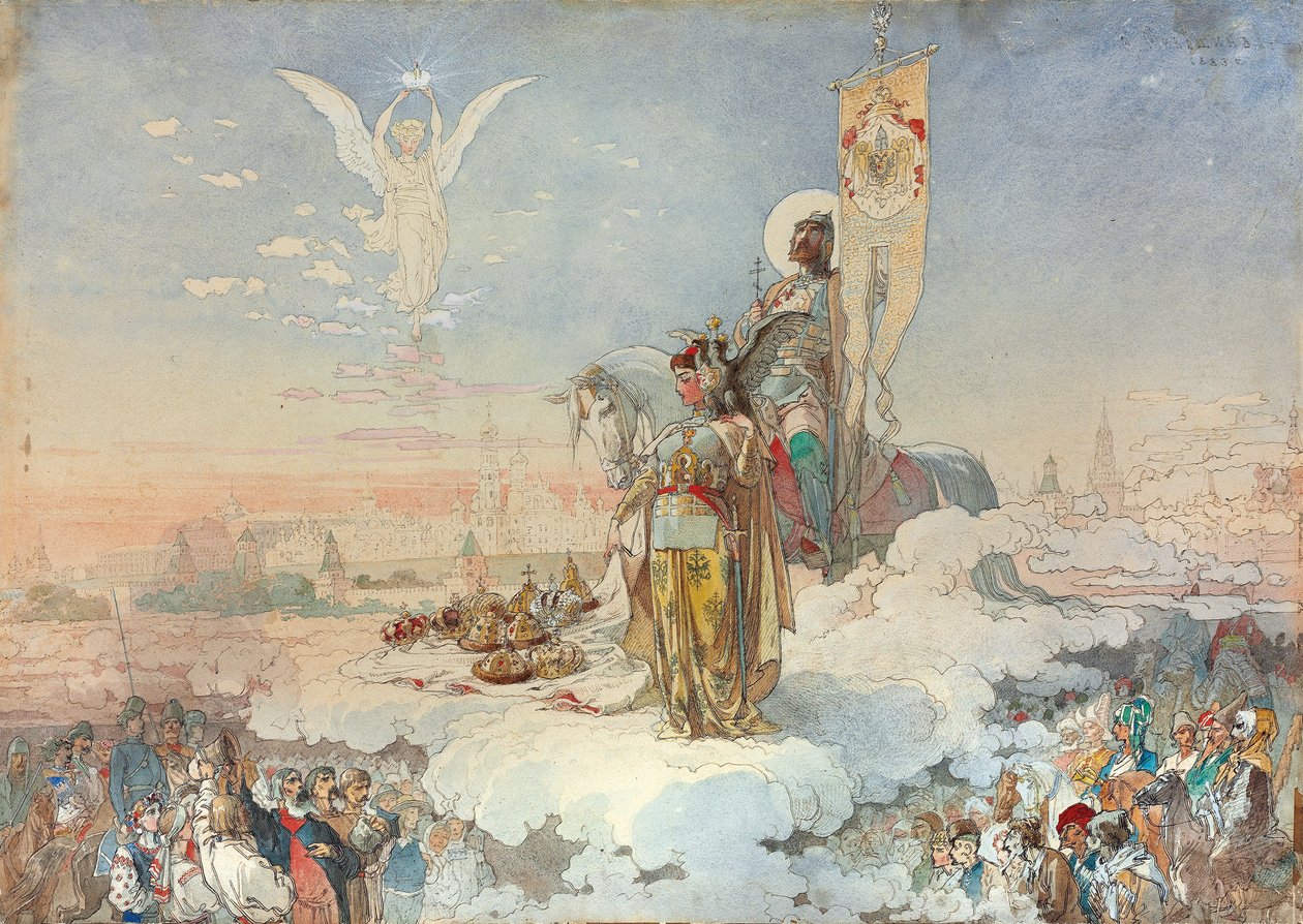 A coroação de Alexandre III, 1883 de Mikhail Mikishchin