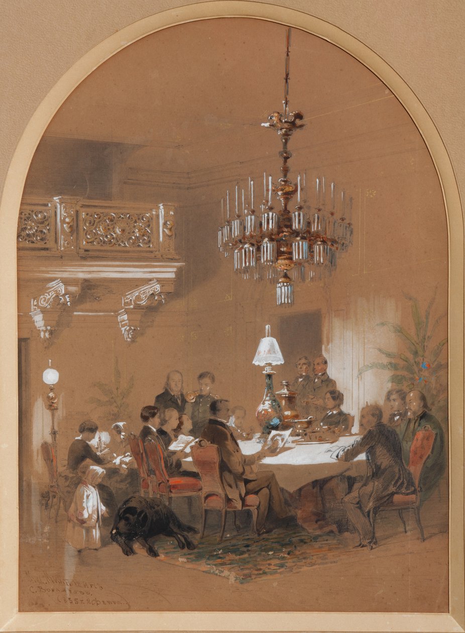Salão de Vonyarlyarsky em Vonyarovo, 1855 de Mikhail Osipovitsch Mikeshin