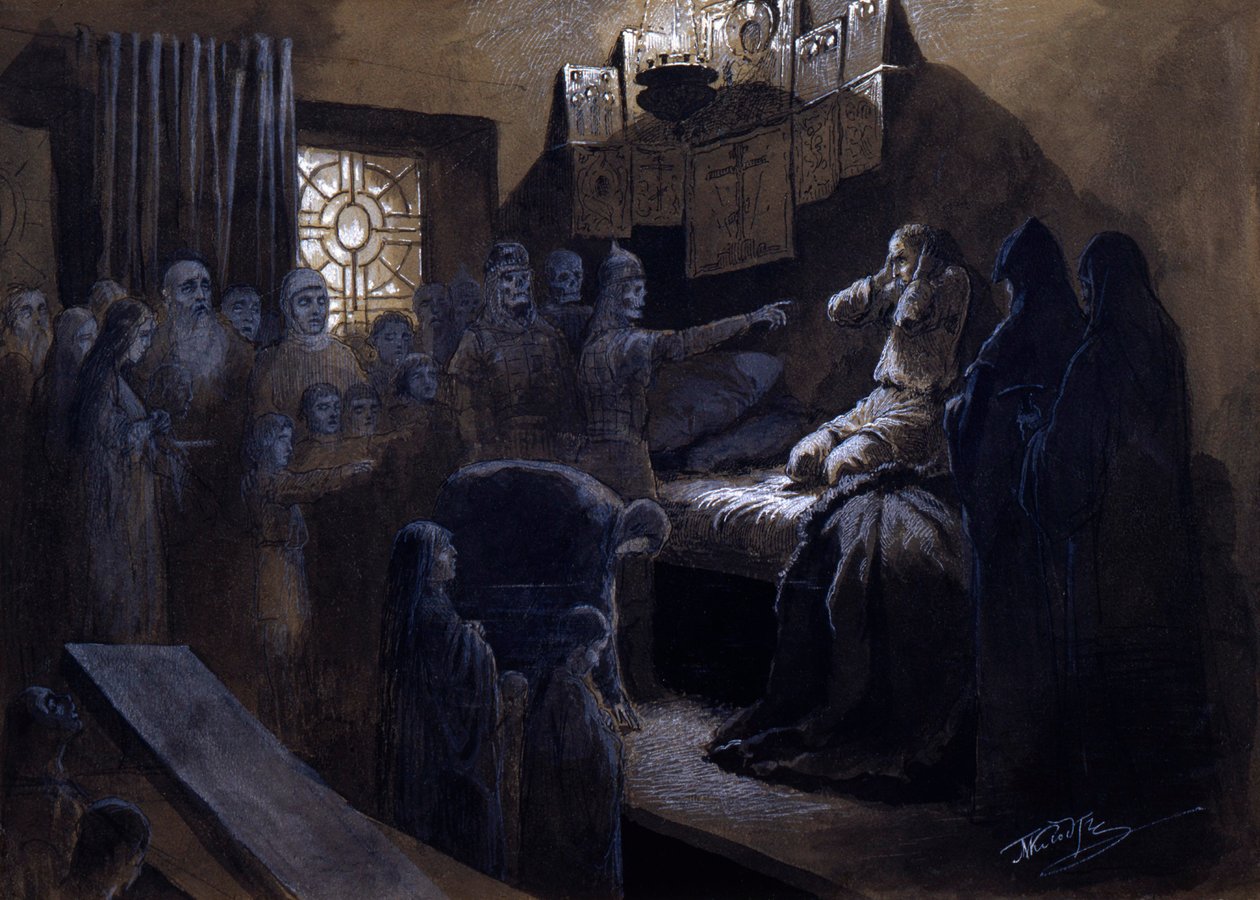 Ivan, o Terrível e os fantasmas de suas vítimas, século XIX ou início do século XX de Mikhail Petrovich Klodt