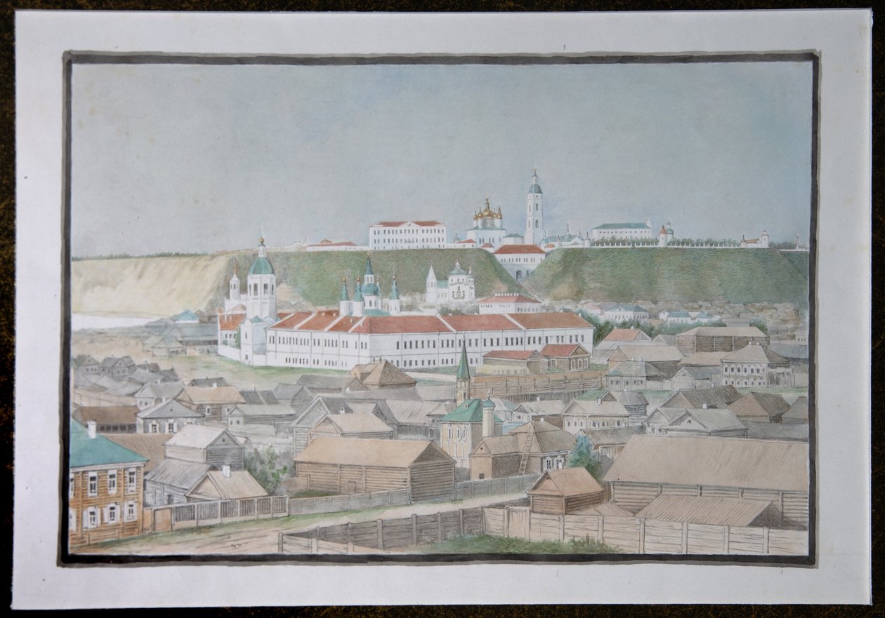 Vista de Tobolsk, década de 1850 de Mikhail Stepanovich Znamensky