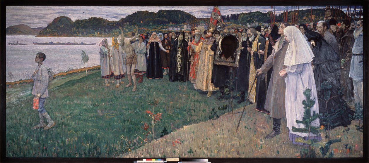 Na Rússia, The Folk Soul. Pintura de Mikhail Vasilyevich Nesterov (1862-1942), óleo sobre tela de Mikhail Vasilievich Nesterov