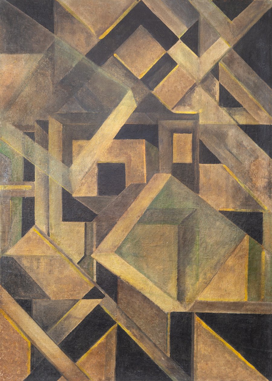 Composição Abstrata com Formas Cristalinas, c. 1920. de Mikhail Vasilyevich Matyushin