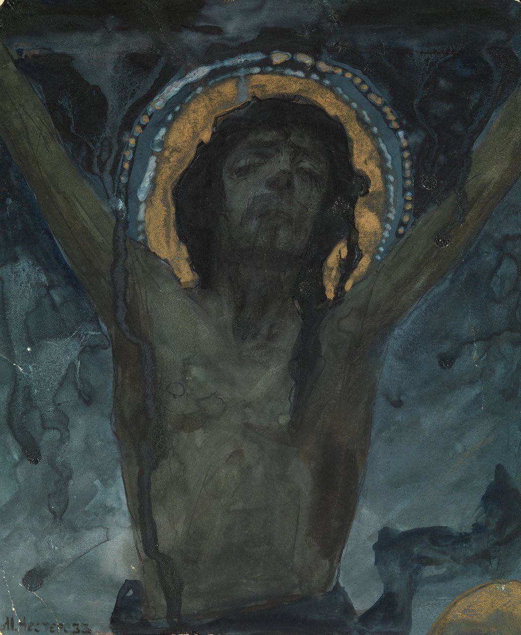 Cristo na cruz de Mikhail Vasilievich Nesterov