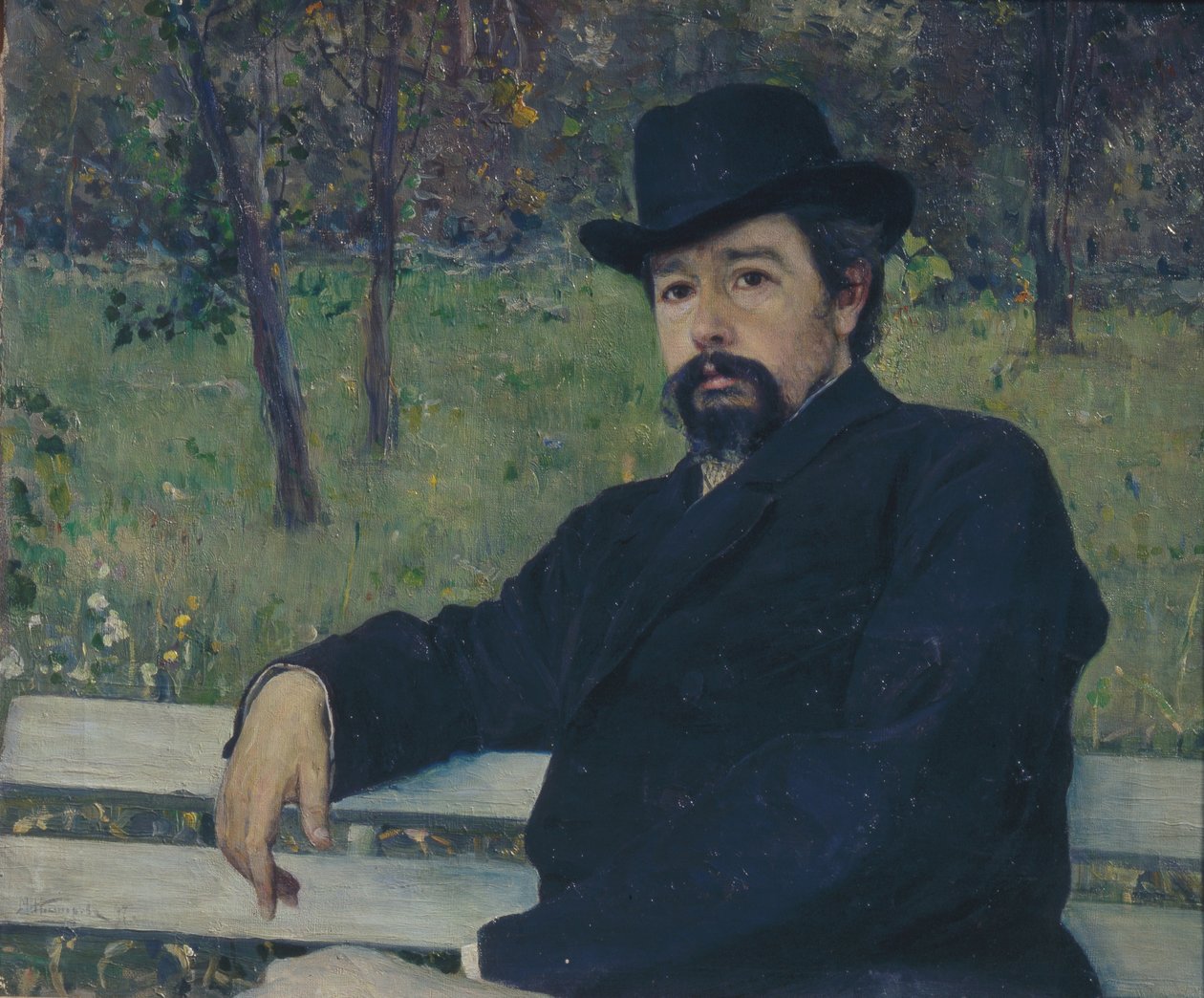 Retrato do pintor Nikolai Alexandrovich Yaroshenko 1846-1898, 1897 de Mikhail Vasilievich Nesterov