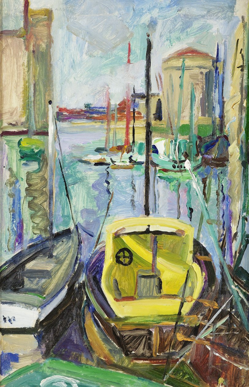 O porto velho, La Rochelle, c.1930 de Mildred Bendall