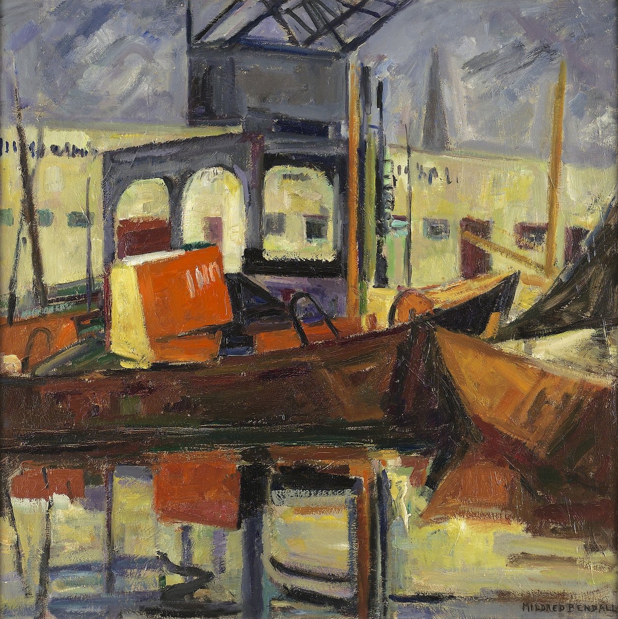 O porto de Bordeaux, c.1945 de Mildred Bendall