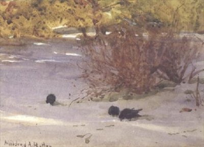 Sombras na Neve (aguarela no papel) de Mildred Anne Butler