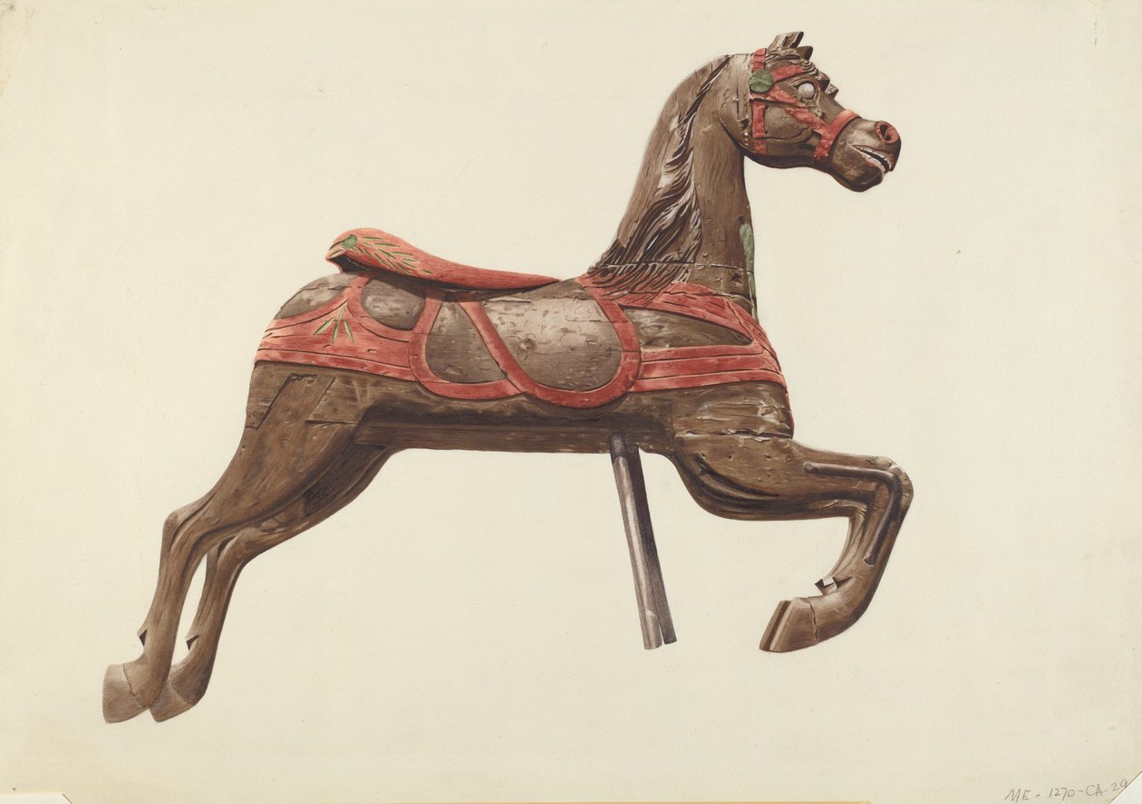 Cavalo carrossel de Mildred E. Bent